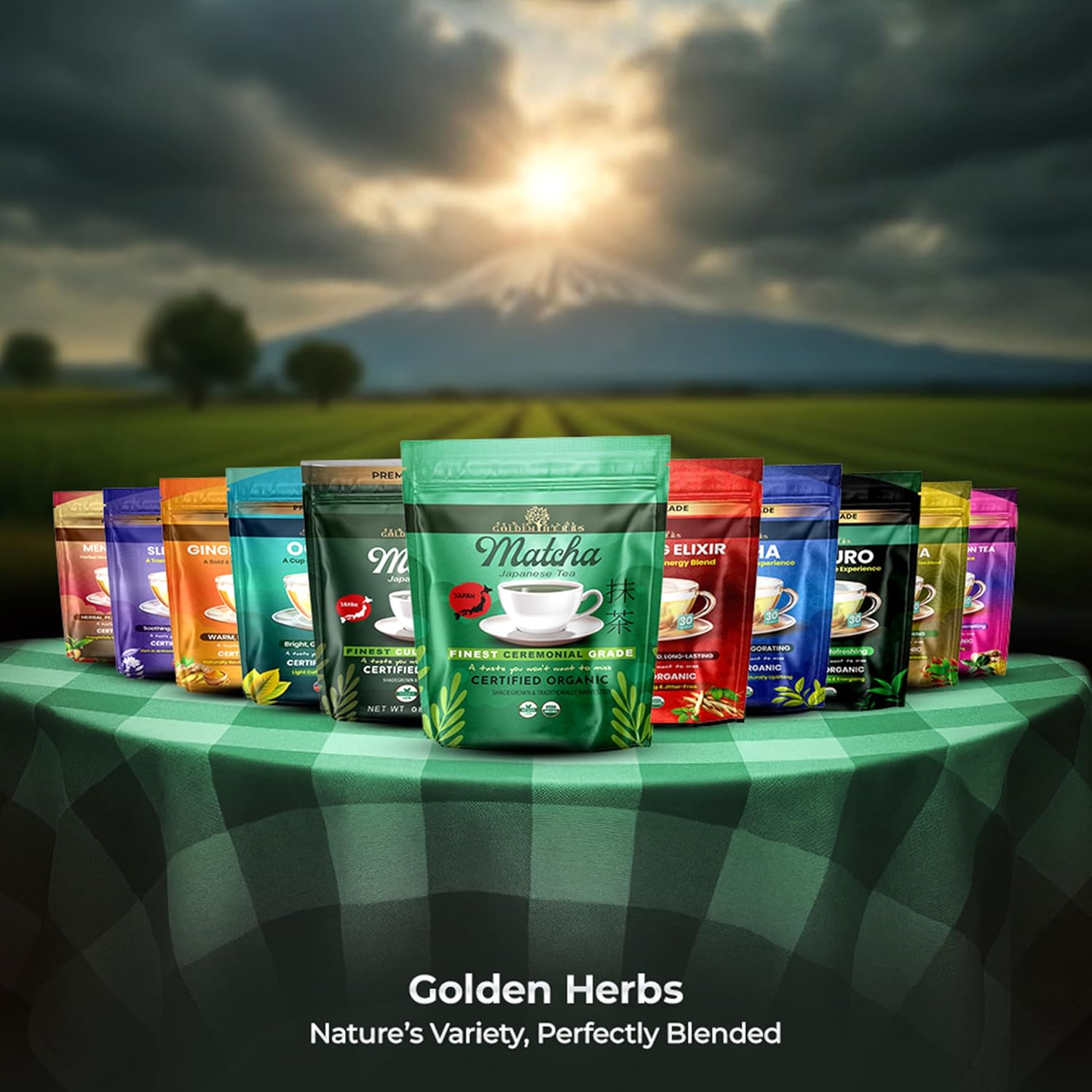 Golden Herbs Matcha Superior Ceremonial Blend Green Tea Powder from Uji, Kyoto, USDA Organic, Gluten-Free Vegan, 100% Pure Unsweetened, No Additivesm, Resealable Freshness Pouch (120 Grams, 4.23 OZ)