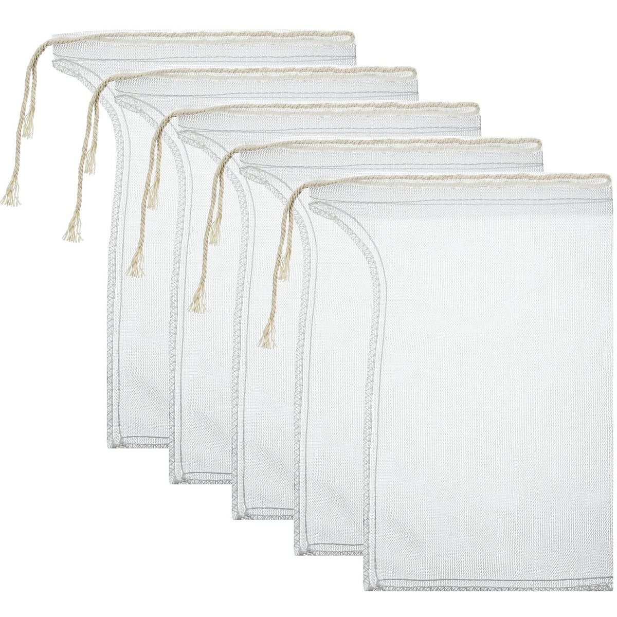 Shappy 5 Pcs Compost Tea Filter Bags with Drawstring, 23 x 16 cm
