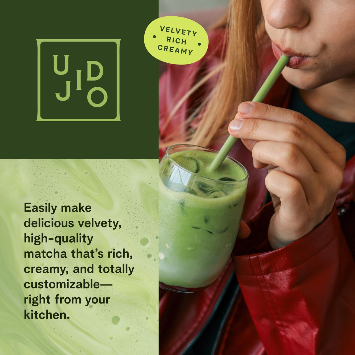 Ujido The Path of Zen Ujido Matcha Green Tea Powder - Sweetened with Japanese Monk Fruit - Sugar Free (20g x 10 packets)