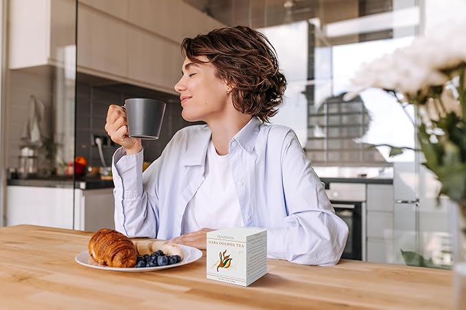 QuaZenTea GABA Oolong Tea Loose Leaf – Vietnamese High Mountain Oolong, Smooth & Mellow with Roasted Fruit Aroma and Sweet Finish – Gabba Wu Long Tea for Natural Calm Focus & Relaxation, Coffee Alternative 3.5 oz (100g)