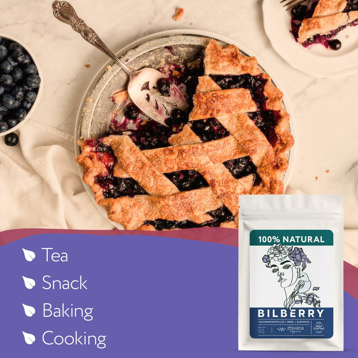 Wild Bilberry Fruit 4 oz. - Bilberry Tea - Antioxidant Support