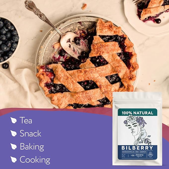 Wild Bilberry Dried Fruits (4 oz.) – Bilberry Tea – Superfood Berries – Whortleberry (Vaccinium myrtillus)