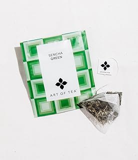 Art of Tea | Organic Sencha Green Tea Bags | 50 Pyramid Tea Bag Sachets