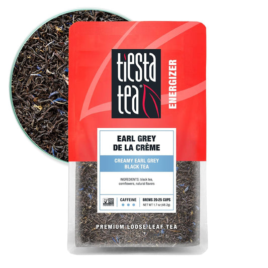 Tiesta Tea - Earl Grey de la Crème, Premium Loose Leaf Tea Blends | Caffeinated Black, Make Hot or Iced &amp; Brews Up to 25 Cups - 1.7 Ounce Resealable Pouch