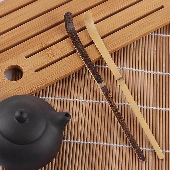 2 Pcs Bamboo Matcha Scoop, Japanese Tea Leaf Sticks Tea Whisk Scooping for Spices Condiments Coffee Powder