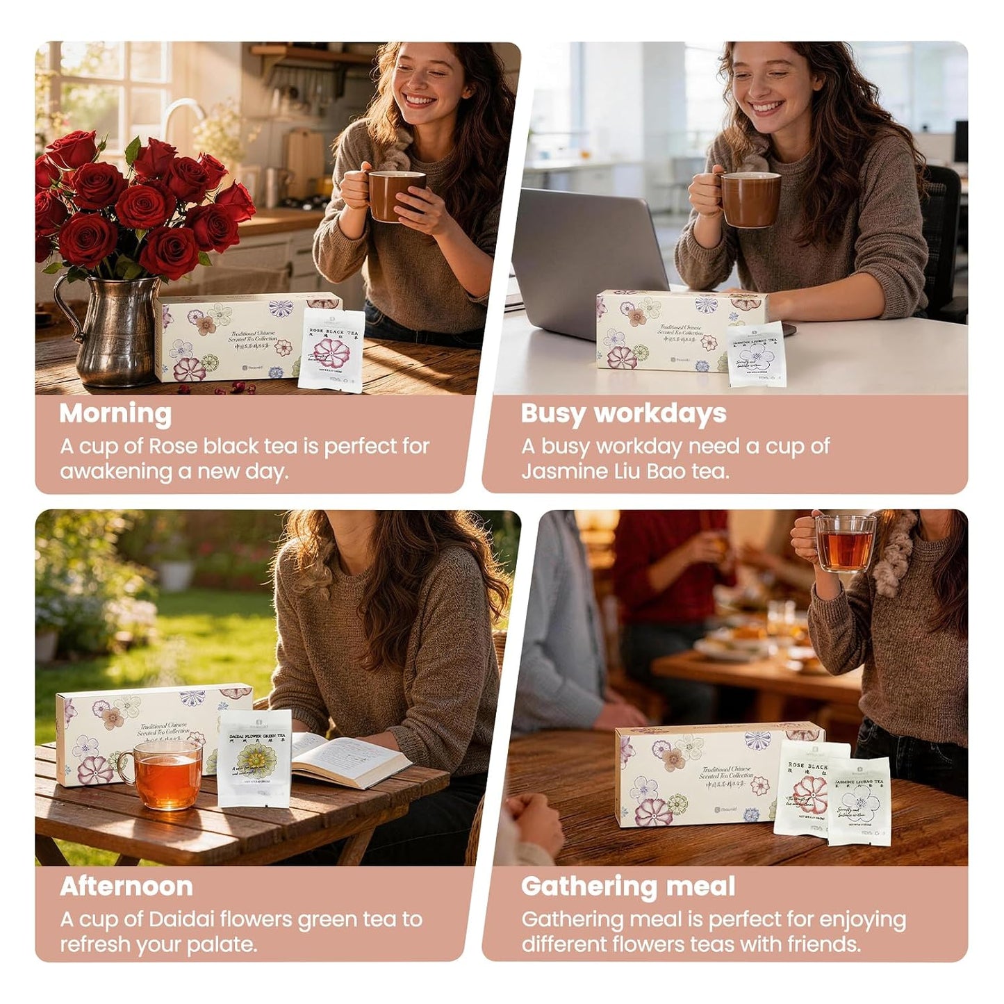 iTeaworld Chinese 10 Naturally Floral Loose Leaf Tea Sampler Gift Set,3.5oz