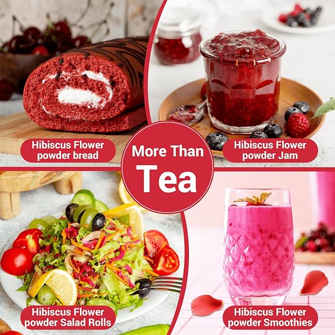 Hibiscus Tea Bags, Hibiscus Flower Herbal Tea - Rich in Vitamin C, Caffeine Free,Sugar Free, 100 Teabags