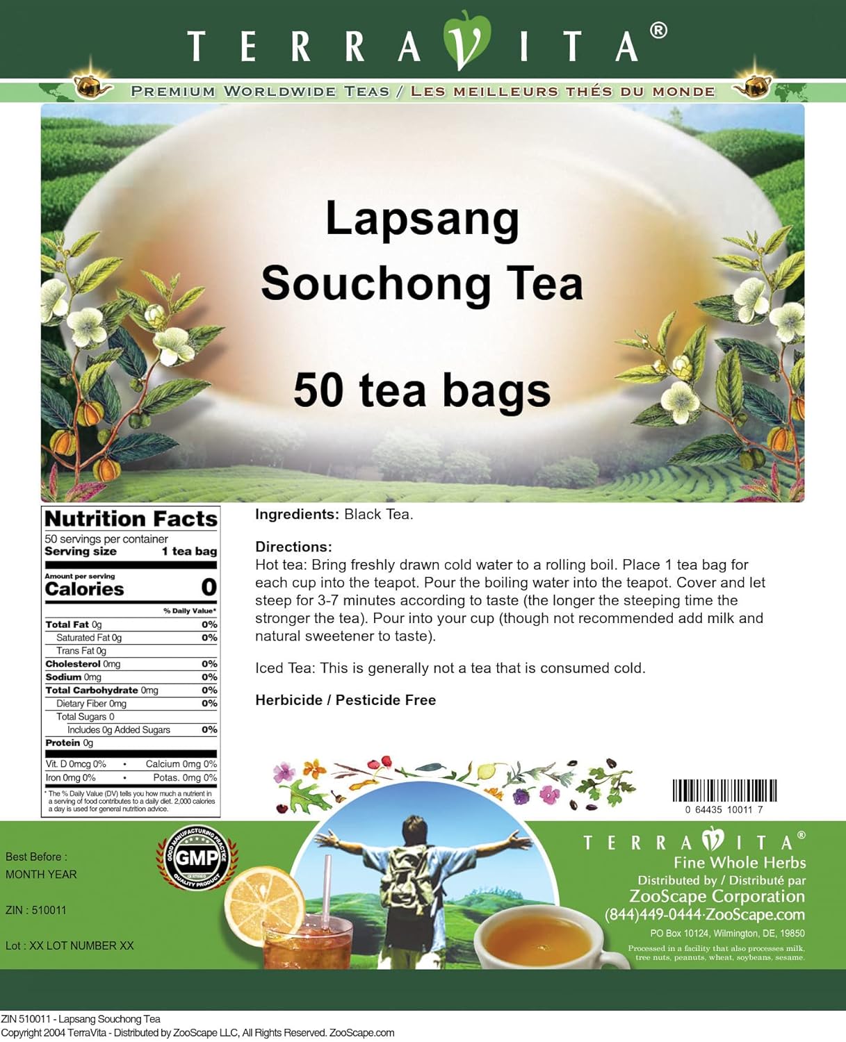 Lapsang Souchong Tea (50 tea bags, ZIN: 510011) - 3 Pack