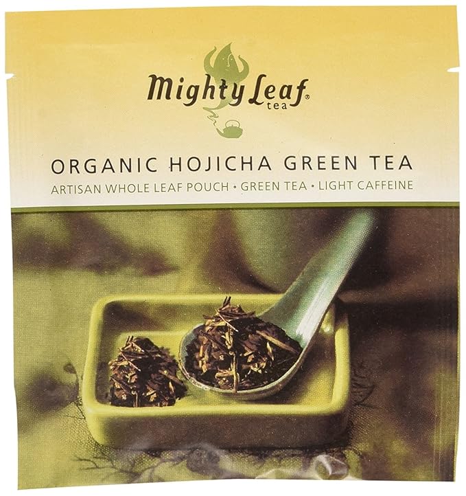 Mighty Leaf Organic Hojicha Green Tea – 100 Count Foil-Wrapped Silken Tea Pouches – Premium Roasted Japanese Green Tea with Smooth, Toasty Flavor