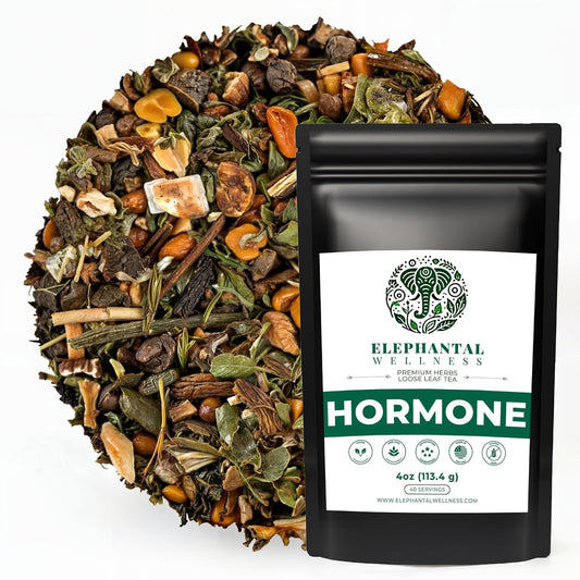 Hormone Support Herbal Tea for Women – Ashwagandha, Vitex, Dong Quai, Shatavari &amp; Raspberry Leaf – Supports Balance, Calm &amp; Daily Wellness – Caffeine-Free, Non-GMO Loose Leaf Tea, 4oz (40 Servings)
