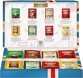 Twinings Tea Classics Collection Gift Box Variety Sampler, 48 Tea Bags (Pack of 1), Enjoy Hot or Iced | Includes Black, Herbal, Green, & Chai Teas
