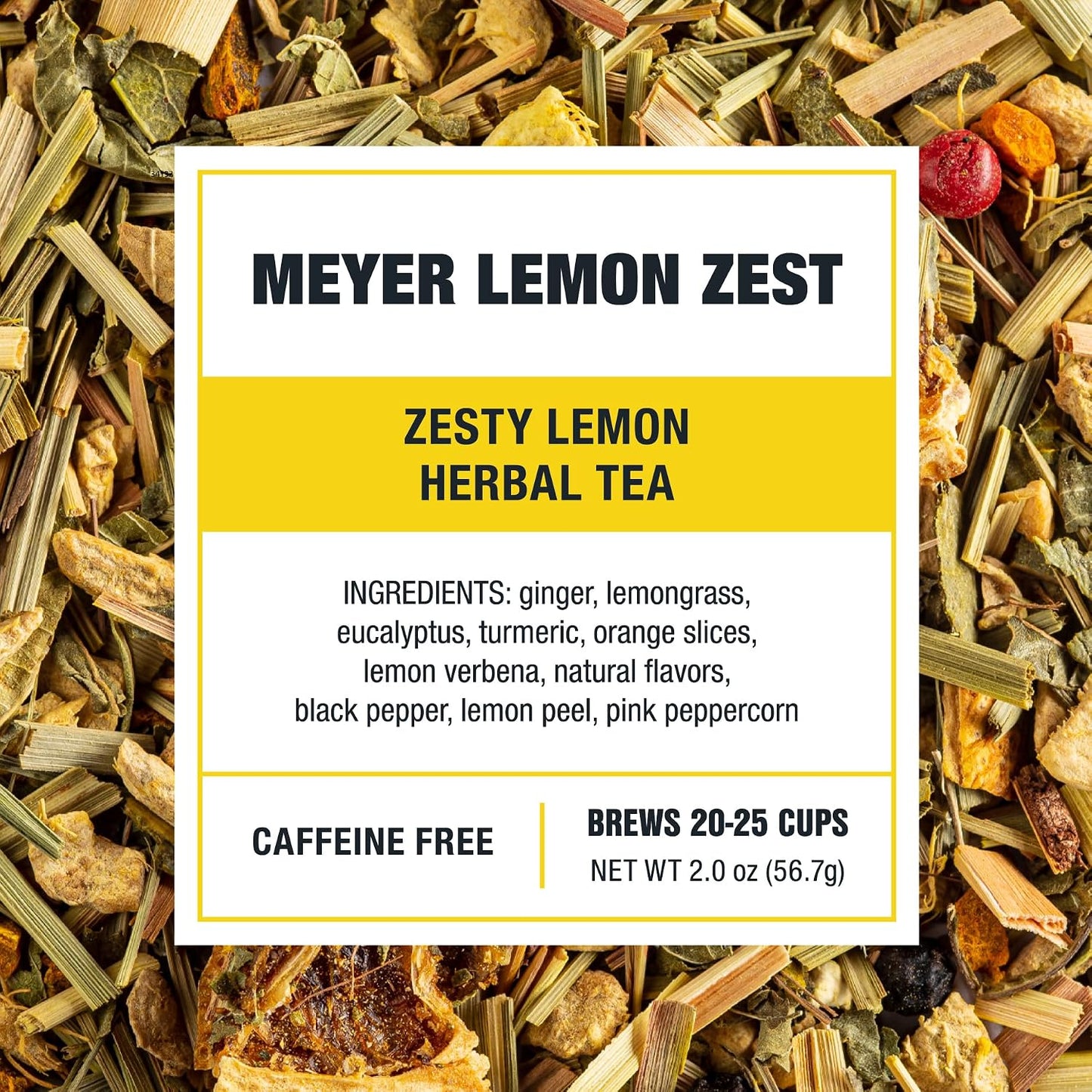 Tiesta Tea - Meyer Lemon Zest, Loose Leaf, Zesty Lemon Herbal Tea | Premium Caffeine-Free Blend, Makes Hot or Iced &amp; Up to 25 Cups, 2oz Resealable Pouch
