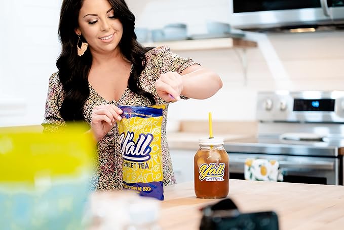 Y'all Sweet Tea - Iced Tea Bags Half Gallon Size in 7.5 Gallons Per Pack Quick Brew Authentic Southern Ice Tea | As Seen on Shark Tank (Caffeinated)