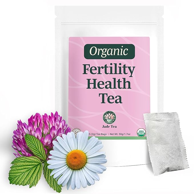 Jade Tea Organic Herbal Blend – Red Raspberry Leaf, Lady's Mantle, Red Clover, Chamomile & Damiana – Fair Trade, Made in USA