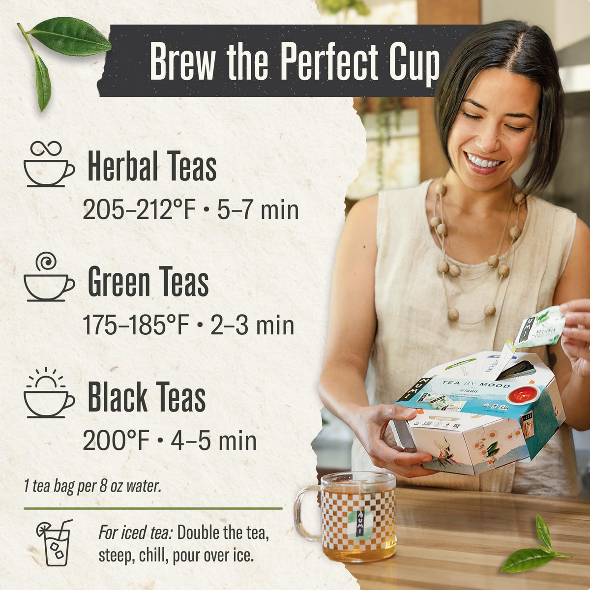 Numi Organic Tea By Mood Gift Set, 40 Tea Bag Assortment, Premium | Organic Black | Pu-erh | Green | Maté | Rooibos & Herbal