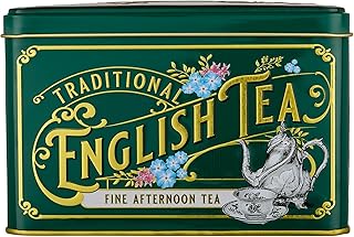 Vintage Victorian Bottle Green Tea Tin with 40 English Afternoon Teabags