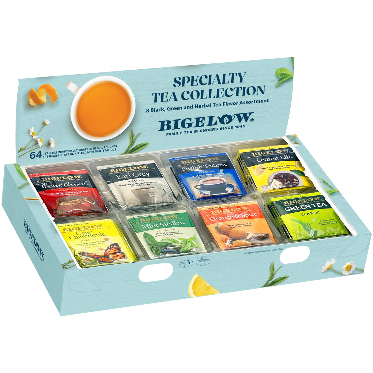 Bigelow Tea Assortment, 64 Tea Bags (Pack of 1)