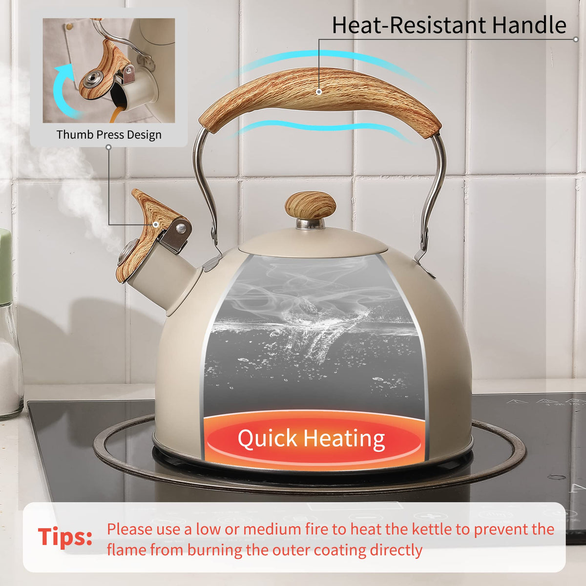 LONFFERY Tea Kettle for Stove Top