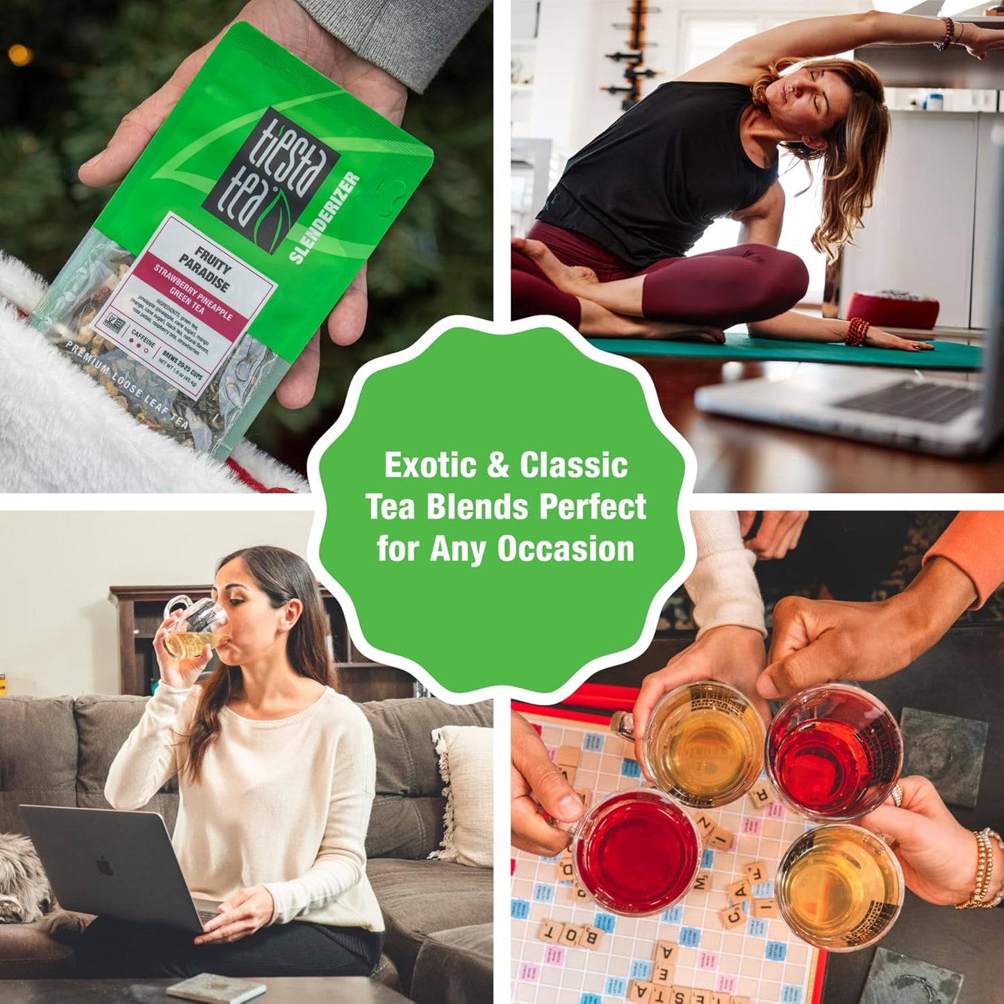 Tiesta Tea - Green Tea Gift Box, Loose Leaf, 3 Pouches, Medium Caffeine, Hot & Iced, Assortment with Light Citrus & Fruity Green, Loose Leaf Variety Box
