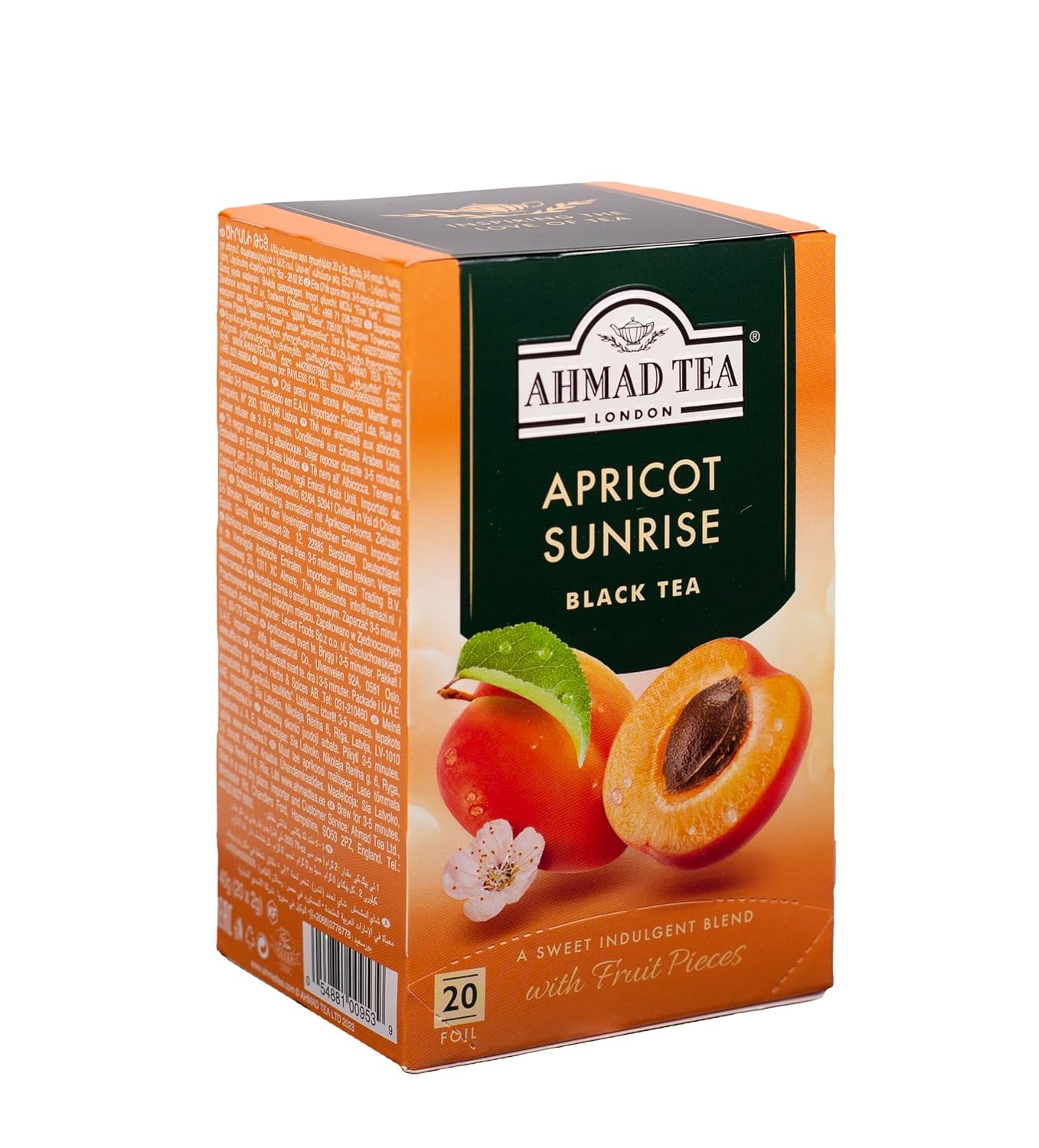 Ahmad Tea Apricot Sunrise Black Tea, 20 Count, Pack of 6