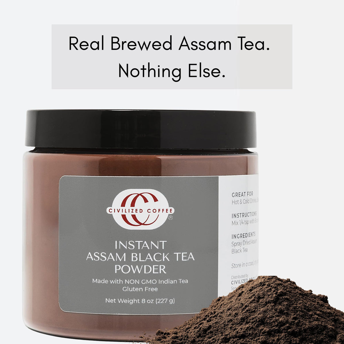Civilized Coffee Instant Assam Black Tea Powder, 8 oz