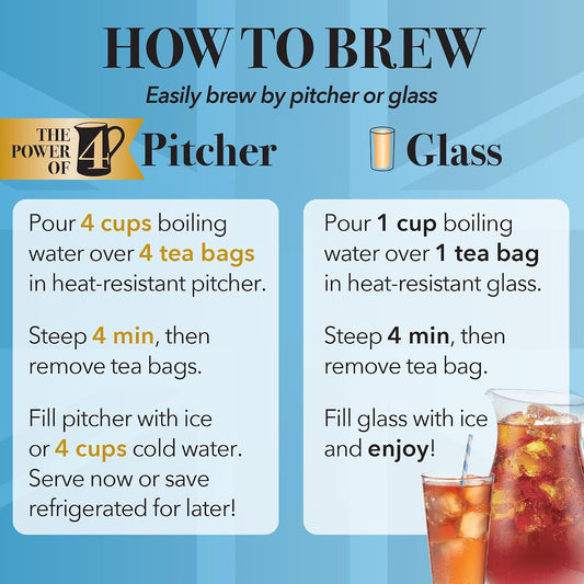 Twinings Lemon Black, Unsweetened Iced Tea Bags, 72 CT Box (1 Pack)