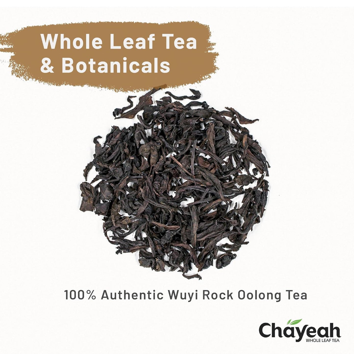 CHAYEAH, The Rock Oolong, Authentic Wuyi Rock Oolong Tea from Fujian, Whole Leaf Tea Bag, USDA Organic, Caffeinated (16 Pyramid Tea Sachets)