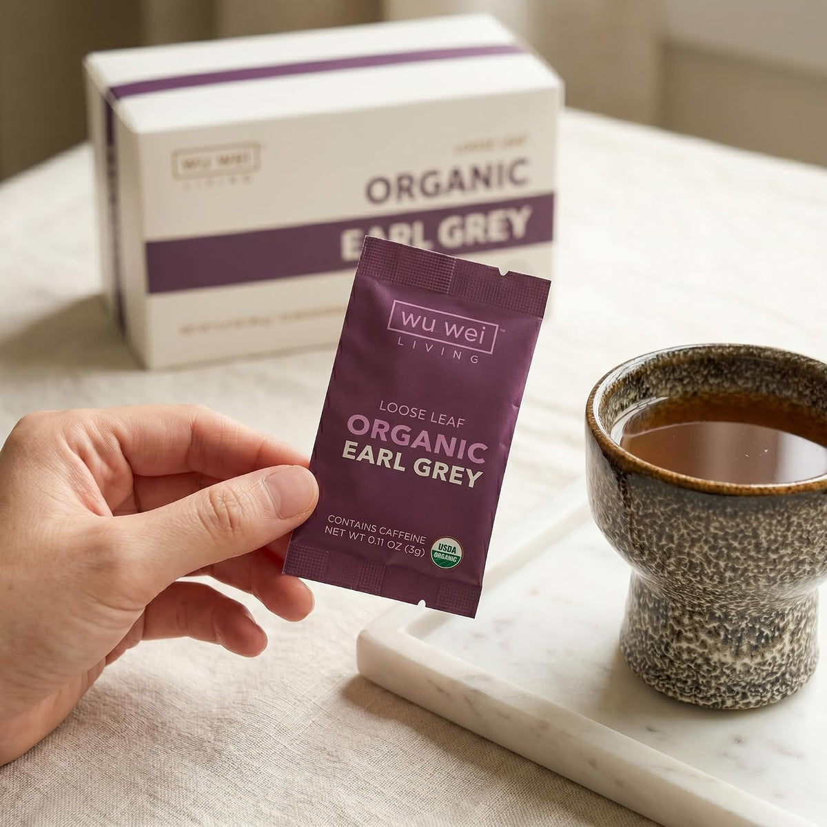 Organic Earl Grey Loose Leaf Tea, USDA Organic Certified, Citrusy and Floral, Single Serve Loose Leaf Tea (32-Pack), Limited Small Batch, Single Origin, Whole Leaf Tea,