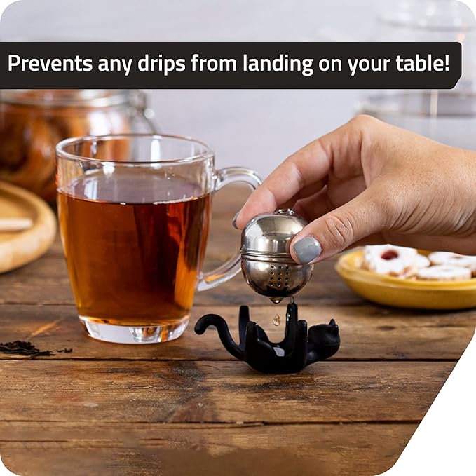 Title Peleg Design Catty Tea Infuser – Cute Stainless Steel Cat Tea Strainer for Loose Leaf Tea, Fun Animal Tea Steeper & Gift for Tea Lovers, Black