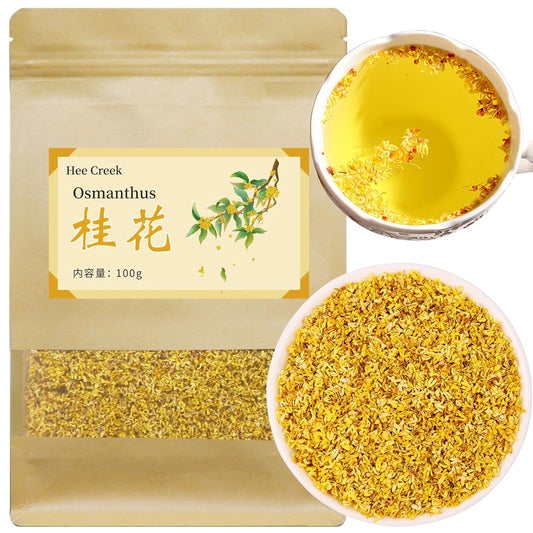 Hee Creek Osmanthus Fragrans Herb Loose Leaf Tea Dried Osmanthus Flower Tea 3.53 oz/100g 桂花 干桂花 桂花糕 桂花蜜