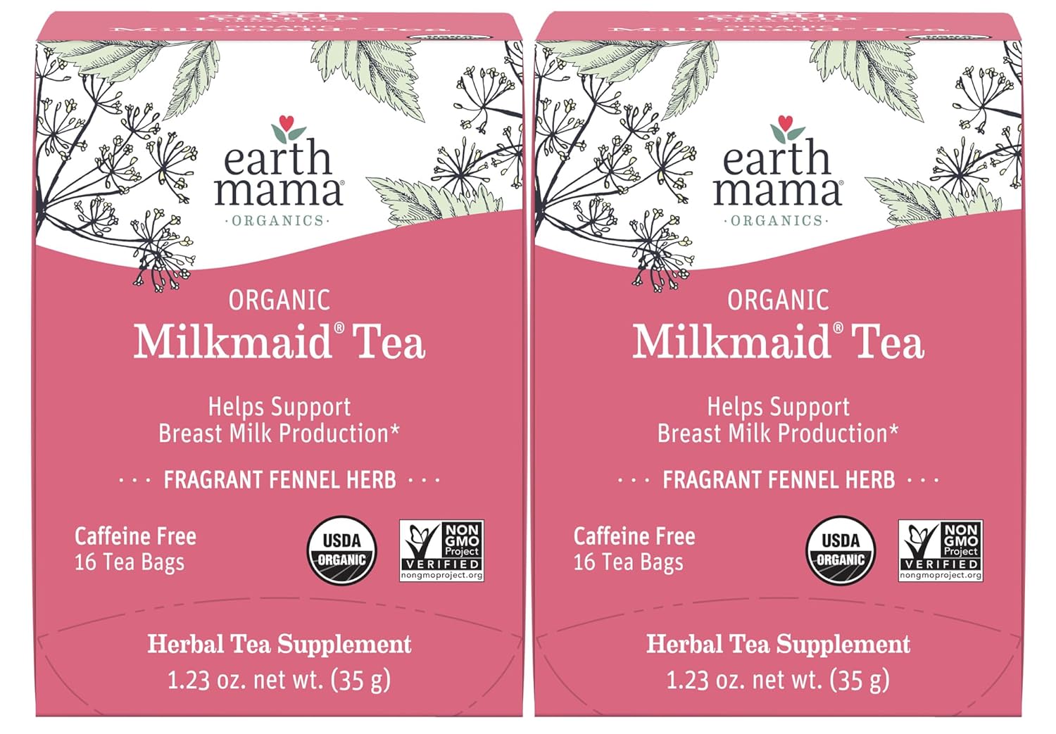 Earth Mama Organic Milkmaid Tea - 32 Teabags - Lactation Support Herbal Tea - Breastfeeding Essentials - Caffeine Free & Non-GMO Project Verified