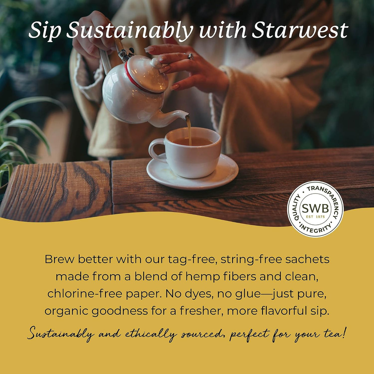 Starwest Botanicals Organic Lemon Ginger Tea, Lemongrass, Non GMO - 20 Bags