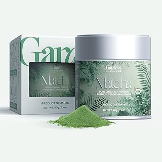 Gardeva Organic Japanese Ceremonial Grade Matcha - 100% Pure Green Tea Powder, USDA Certified, First Harvest, Authentic Origin From Uji, Kyoto (40g / 1.4oz Tin)