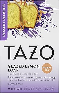TAZO Glazed Lemon Loaf Dessert Delights Herbal Tea Bags, 15 Total Tea Bags