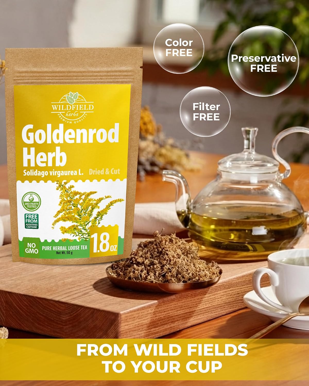 1.8 oz. Goldenrod Tea Herb Golden Root (Solidago Virgaurea L.) - 50g Dried Golden Rod Herbs Herbal Tea