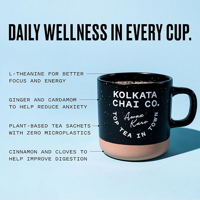 Kolkata Chai - Signature, Rose and Decaf Chai Tea Bag Variety Pack, 45 Count, Premium Assam Black Tea and Spices, Compostable Tea Bags, Vegan, All Natural