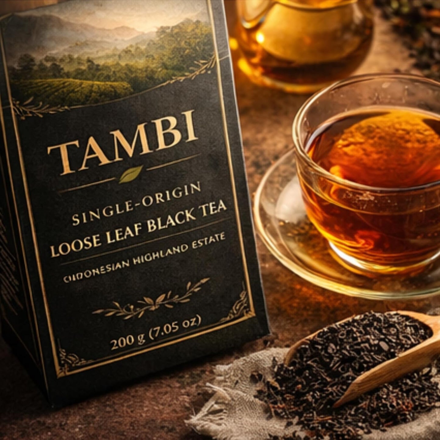 Tambi Single-Origin Loose Leaf Black Tea (200g / 7.05 oz) – Orthodox BOP Indonesian Highland Estate – Rich, Smooth & Aromatic – Premium Loose Leaf Tea