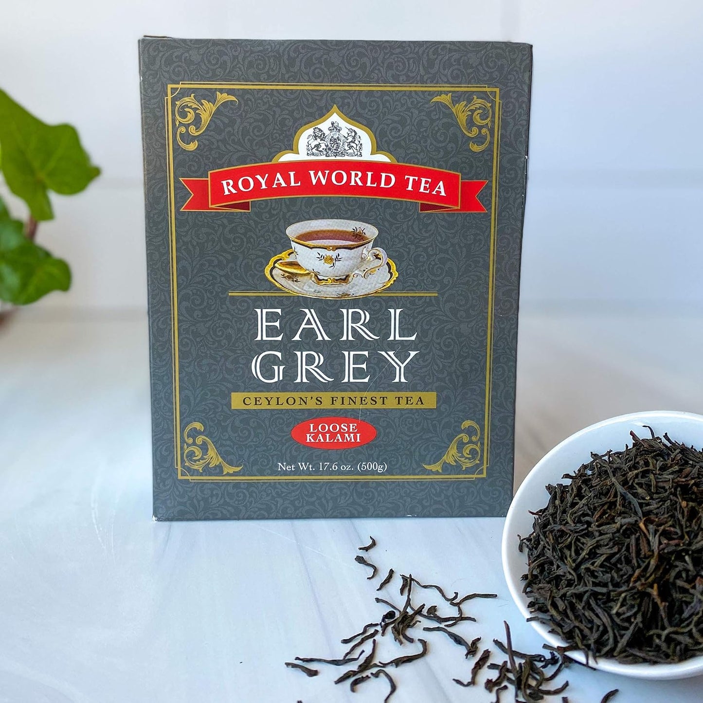 Royal World Loose Leaf Earl Grey Tea – Premium Blend of Bergamot &amp; Ceylon Black Tea – Ideal for London Fog &amp; Iced Drinks – Perfect for Recipes – Sourced from Sri Lanka – Minimal Packaging, 17.6oz