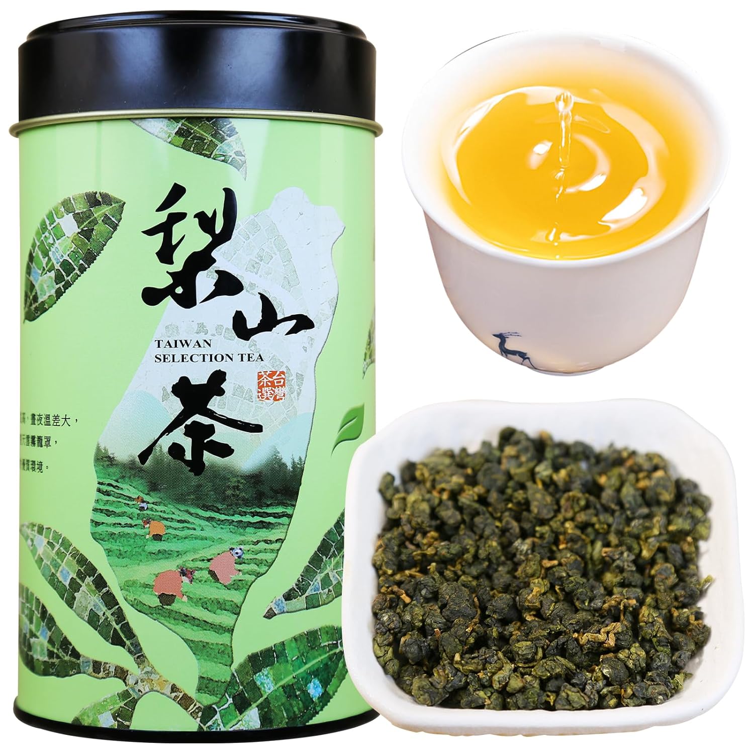 XIXICHA Lishan Oolong Tea Taiwan High Mountain Oolong Tea Loose Leaf Taiwan Lishan Tea Taiwaness Gaoshan Ulong Tea Formosa 梨山茶 梨山高冷茶 台湾茶 台湾高山茶 乌龙茶 5.3oz/150g