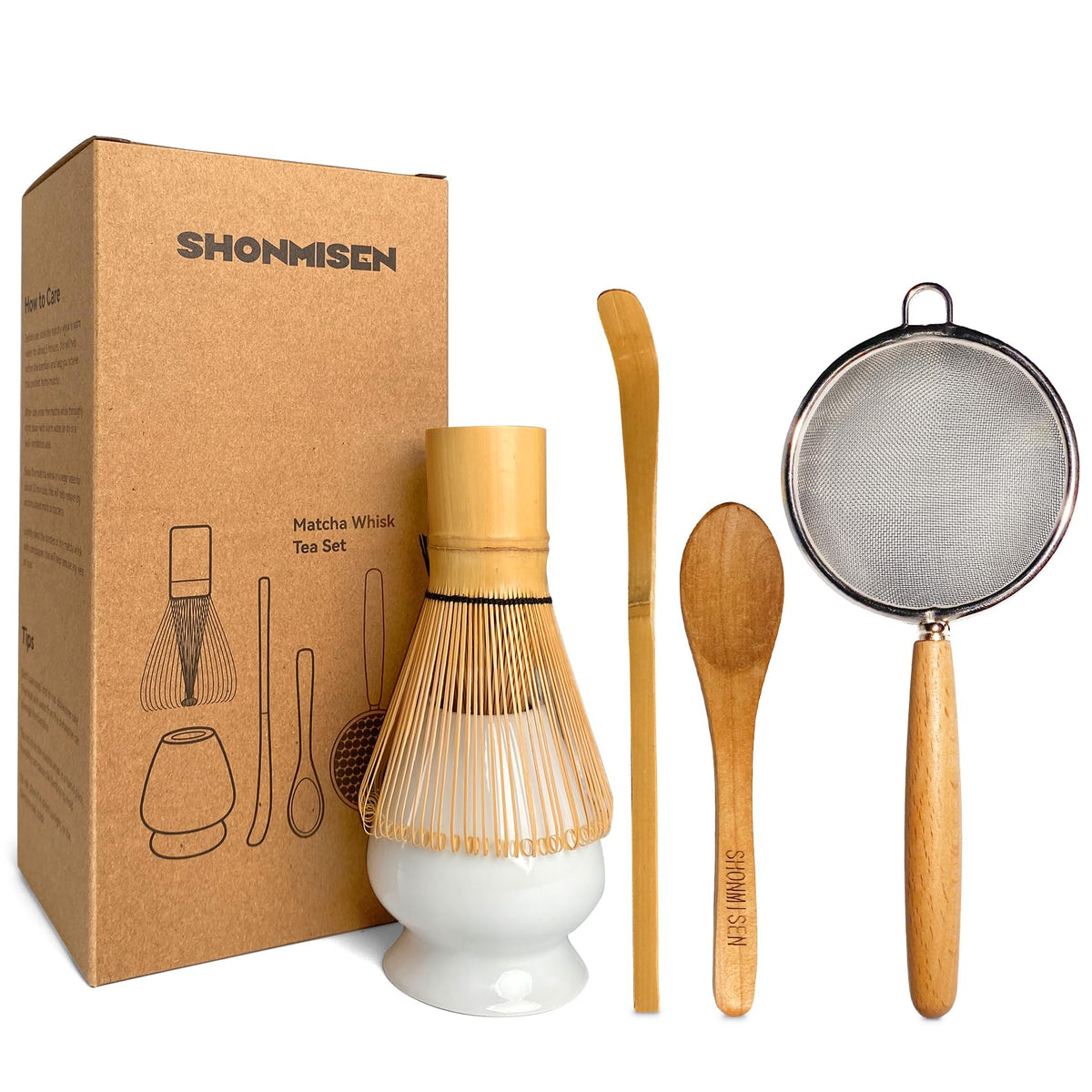SHONMISEN Traditional Bamboo Matcha Whisk Set