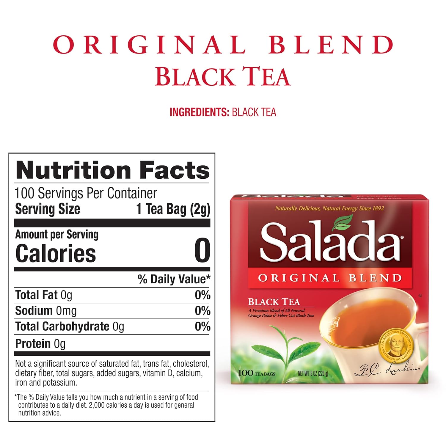 Salada Black Tea, Original Blend, 100 ct