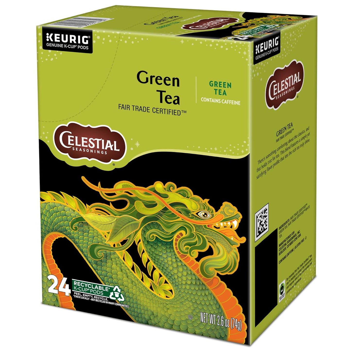 Celestial Seasonings Green Tea, Single-Serve Keurig K-Cup Pods, 96 Count
