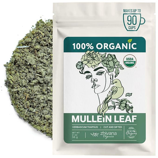 Organic Mullein Tea Loose Leaf (2oz.) – Mullein Leaf Tea Loose - Mullien Herb – Mullen Leaves - Mullin - Natural Alternative
