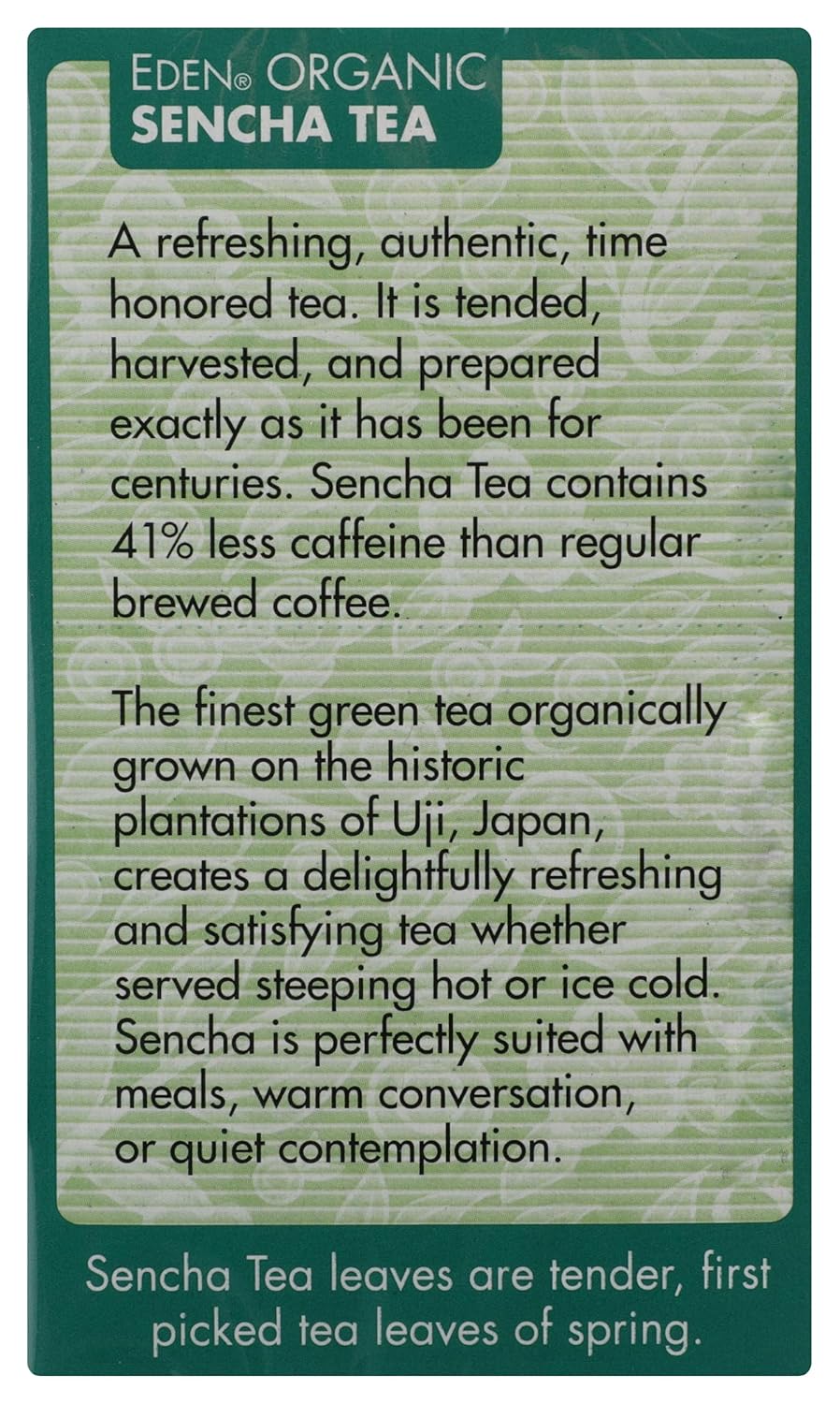 Eden Foods Tea Sencha Green Organic, 16 ct