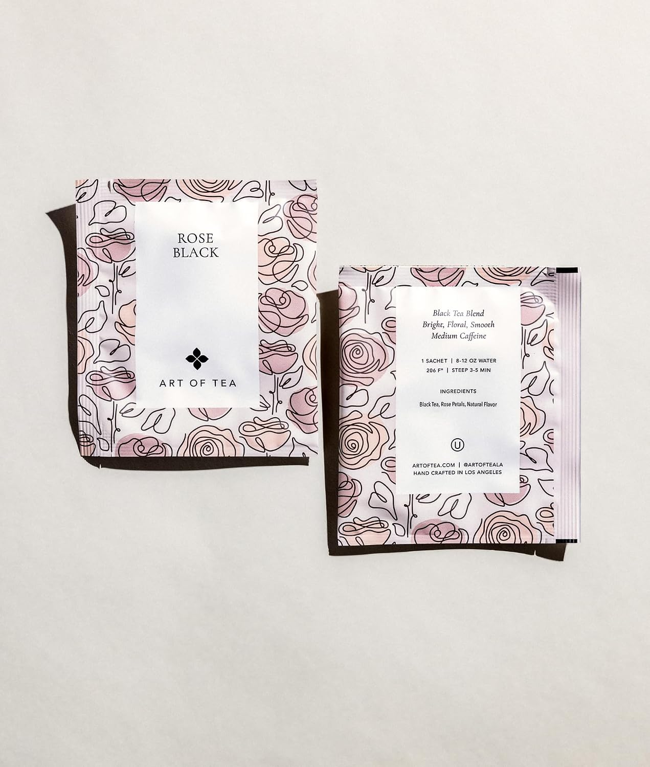 Art of Tea Rose Black Tea, 50 Count Premium Floral Black Tea Bags, Smooth Caffeinated Black Tea with Rose Petals, Gourmet Aromatic Tea Bags for Morning or Afternoon Tea