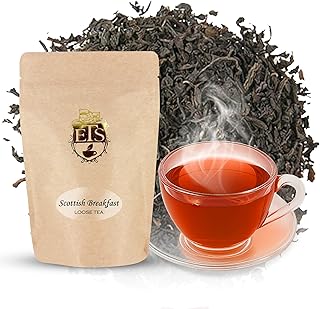 Scottish Breakfast Tea - 16oz | Loose Leaf Black Tea Blend | Bold Full-Bodied Morning Tea with Assam Keemun and South Indian Leaves | Robust Malty Flavor | Hot or Iced Enjoyment