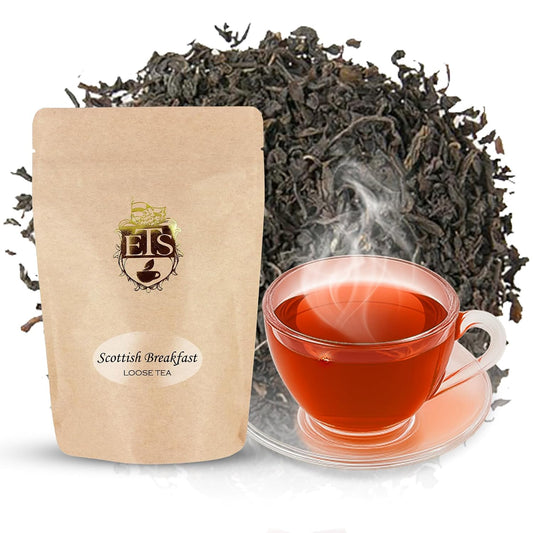 Scottish Breakfast Tea - 16oz, Loose Leaf Black Tea Blend, Bold Full-Bodied Morning Tea with Assam Keemun and South Indian Leaves