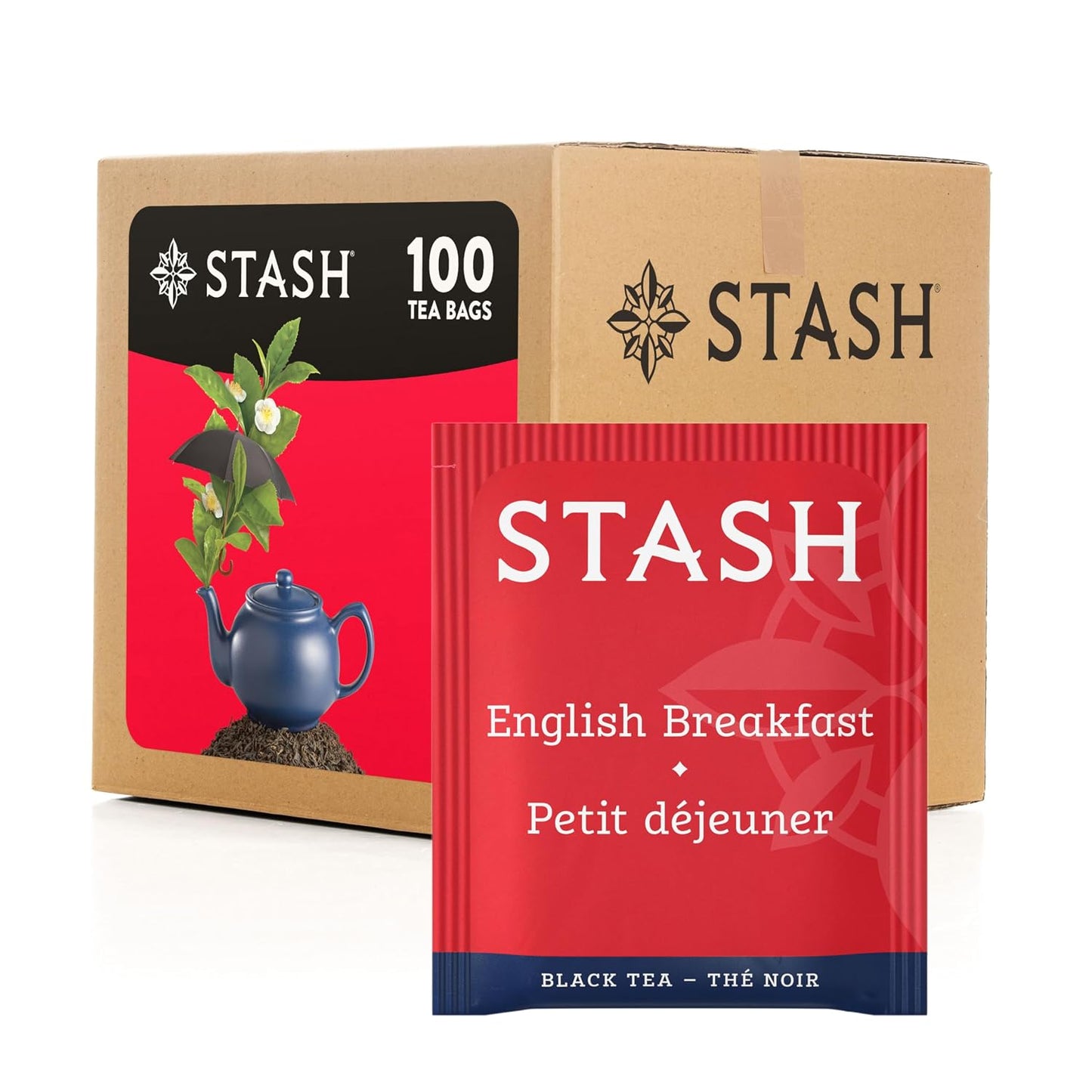 Stash Tea English Breakfast Black Tea, Box of 100 Tea Bags