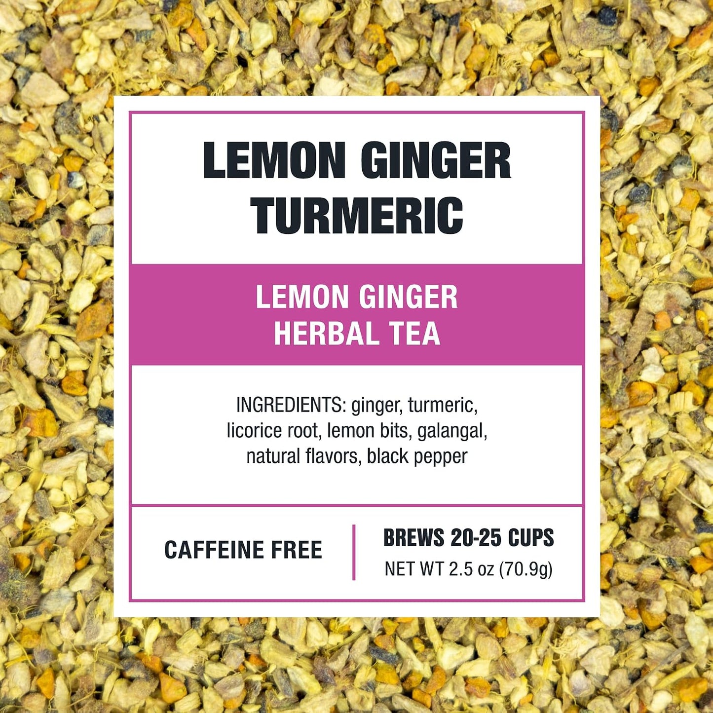 Tiesta Tea - Lemon Ginger Turmeric, Loose Leaf, Lemon Ginger Herbal Tea | Premium Blend, Non Caffeinated Herbal, Make Hot or Iced Brews Up to 25 Cups, 2.5 Ounce Resealable Pouch