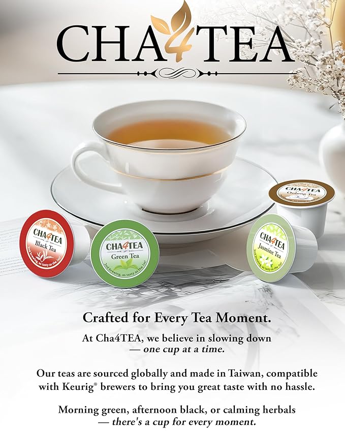 Cha4Tea 36-Count Pure Camomile Herbal Tea Pods Compatible with Keurig Brewers - Bedtime/Sleep-well/Nightly Calm/Relaxing Tea
